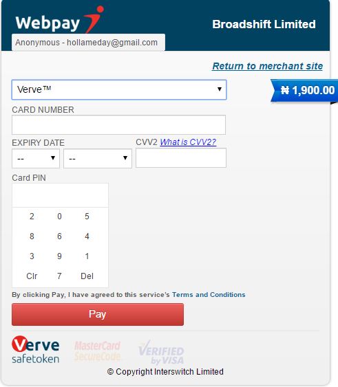 PHCN electricity payment on VTpass.com