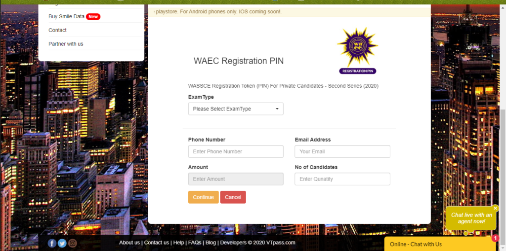 waec registration pin